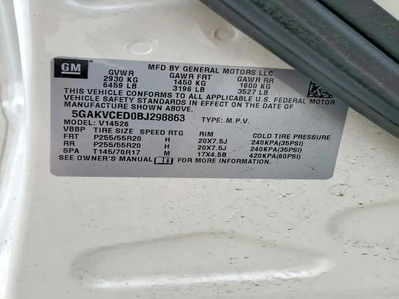 2011 BUICK ENCLAVE CXL  