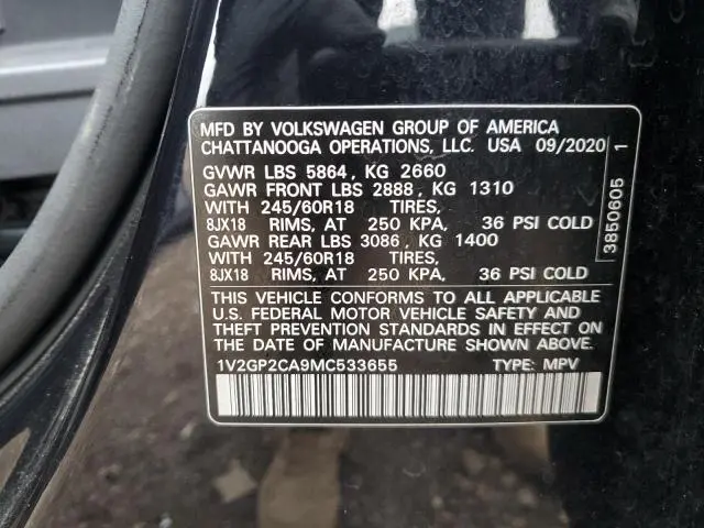 2021 VOLKSWAGEN ATLAS S