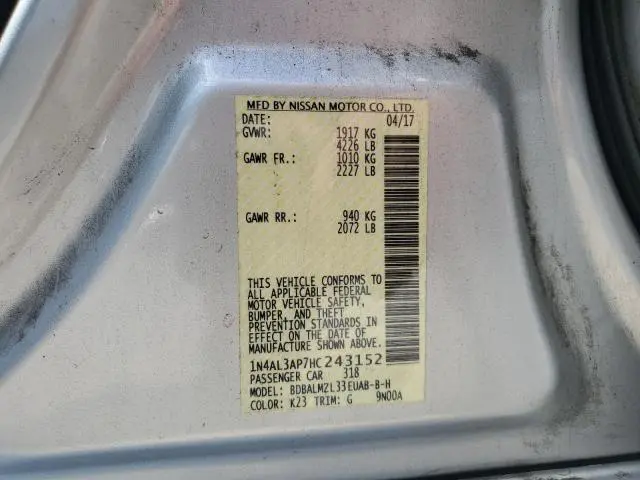 2017 NISSAN ALTIMA 2.5  