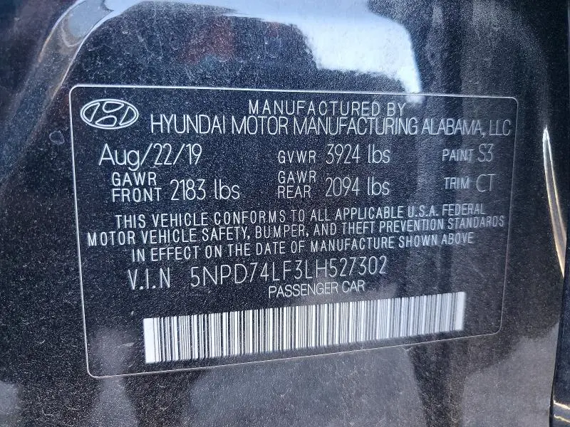 2020 HYUNDAI ELANTRA SE  
