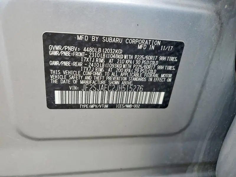 2018 SUBARU FORESTER 2.5I PREMIUM  