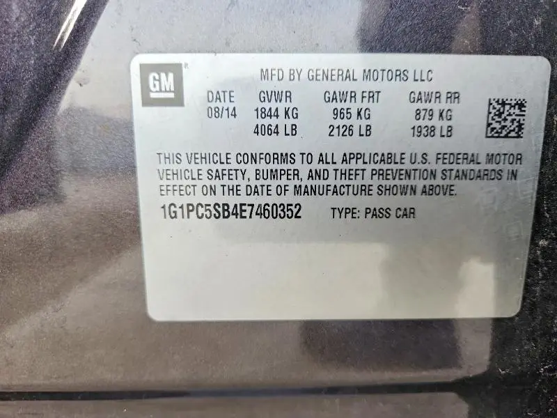 2014 CHEVROLET CRUZE LT  