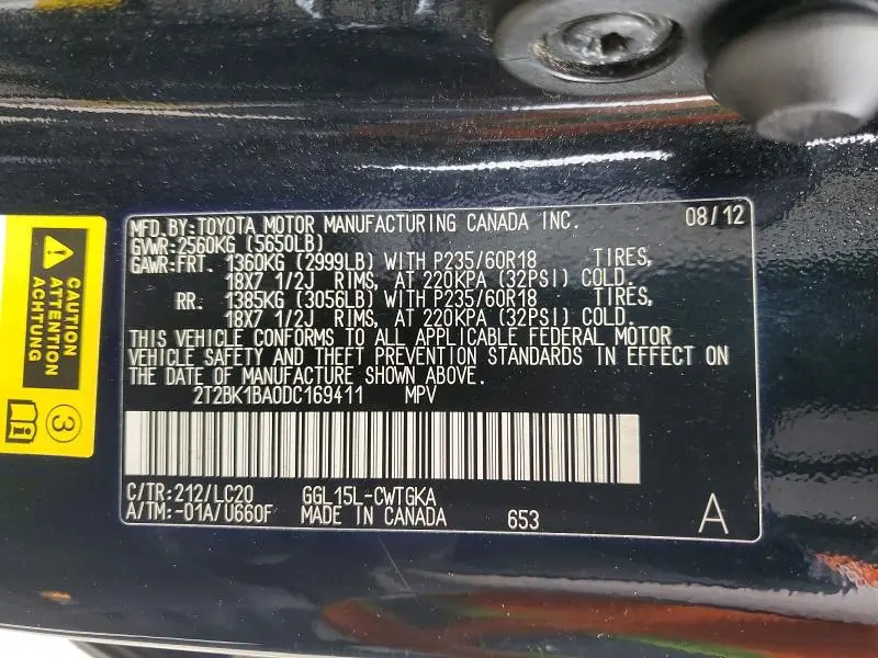 2013 LEXUS RX 350 BASE  