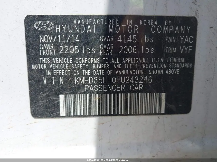 2015 HYUNDAI ELANTRA GT  