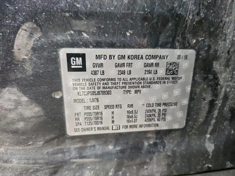 2018 CHEVROLET TRAX 1LT  