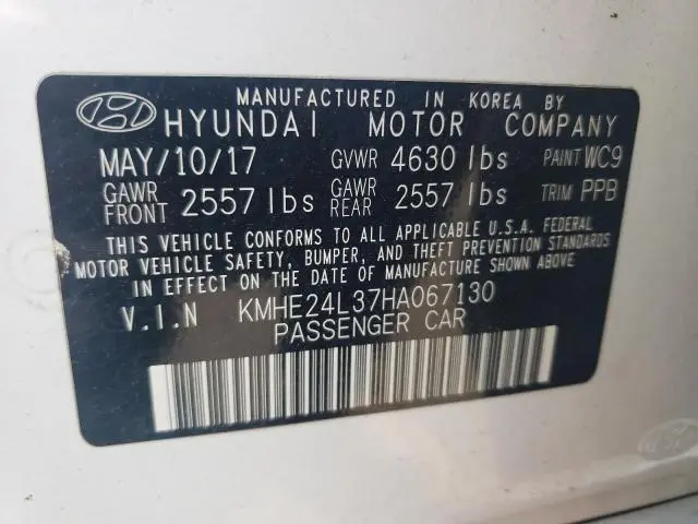 2017 HYUNDAI SONATA HYBRID  
