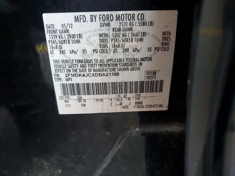 2013 FORD EDGE SEL  
