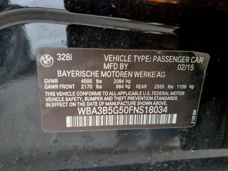 2015 BMW 328 XI SULEV  