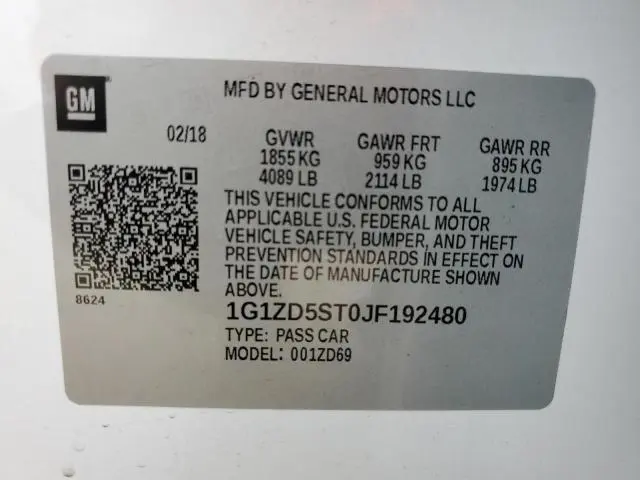 2018 CHEVROLET MALIBU LT  