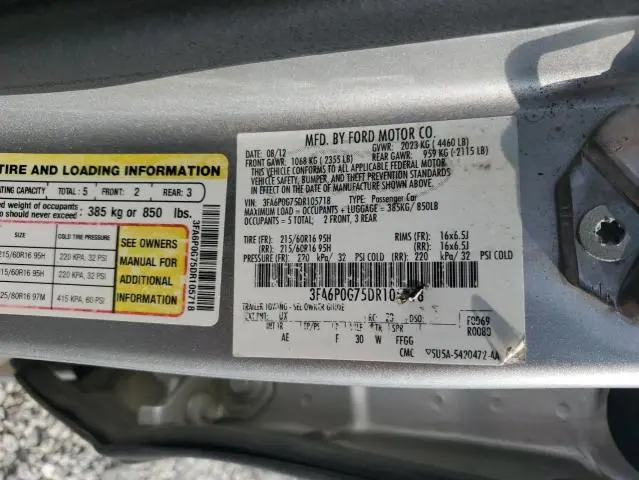 2013 FORD FUSION S  
