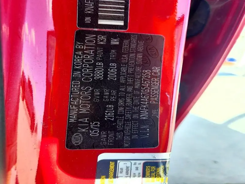 2016 KIA FORTE LX  