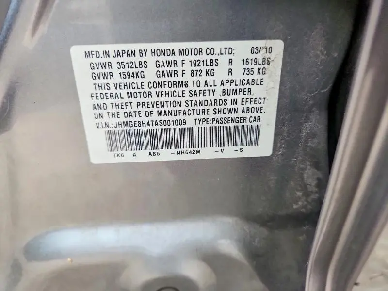 2010 HONDA FIT SPORT  