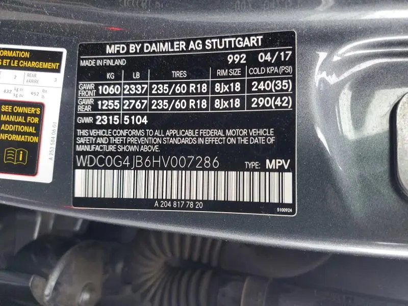 2017 MERCEDES-BENZ GLC 300  