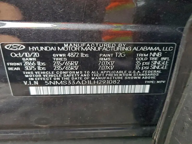 2020 HYUNDAI SANTA FE SEL  