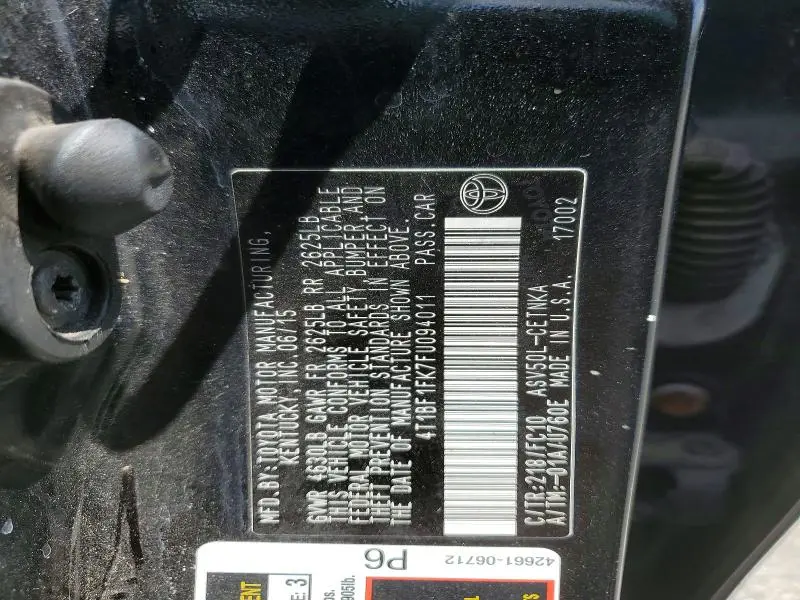 2015 TOYOTA CAMRY LE  