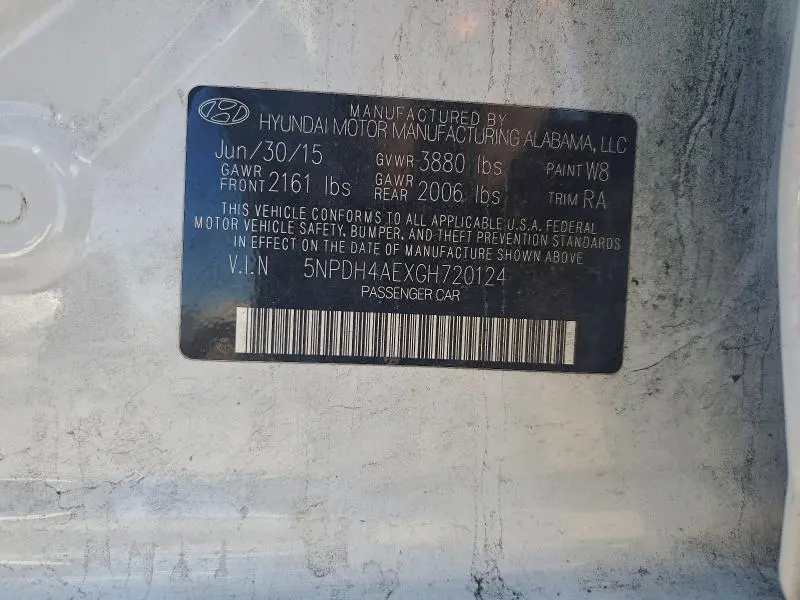 2016 HYUNDAI ELANTRA SE  