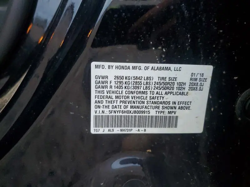 2018 HONDA PILOT ELITE  