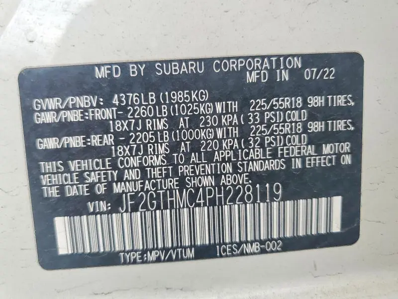 2023 SUBARU CROSSTREK LIMITED  