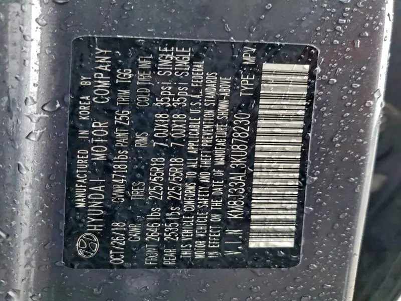 2019 HYUNDAI TUCSON LIMITED  