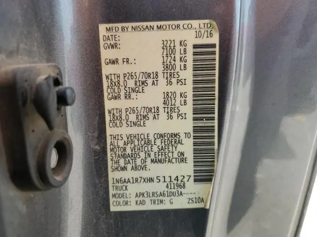 2017 NISSAN TITAN S  
