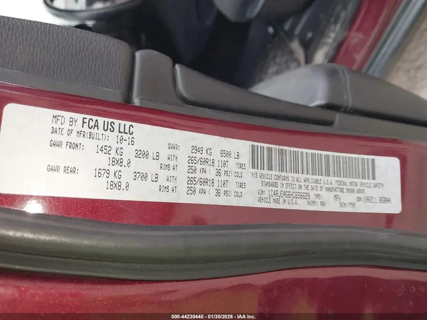 2017 JEEP GRAND CHEROKEE LAREDO 4X2