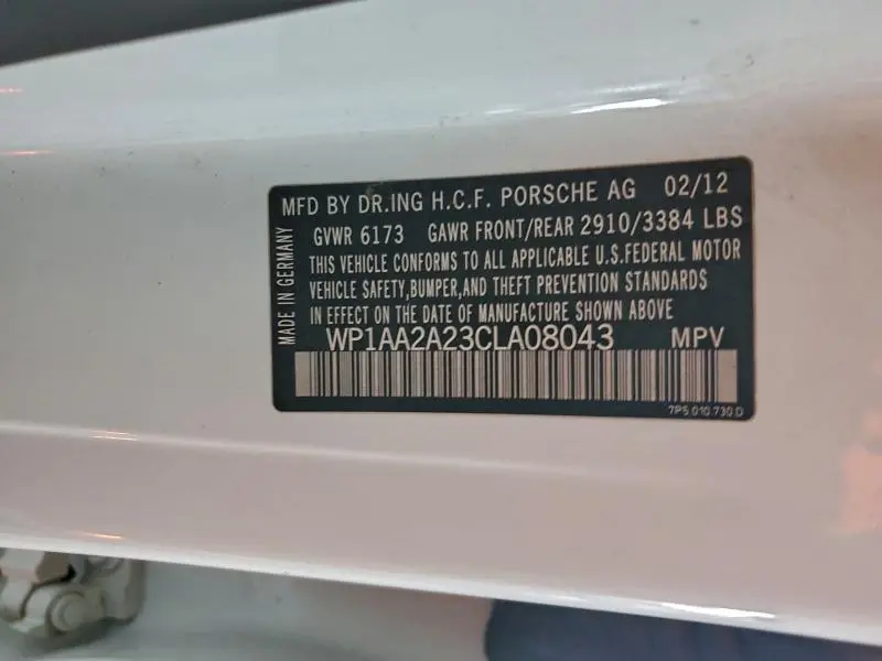 2012 PORSCHE CAYENNE   