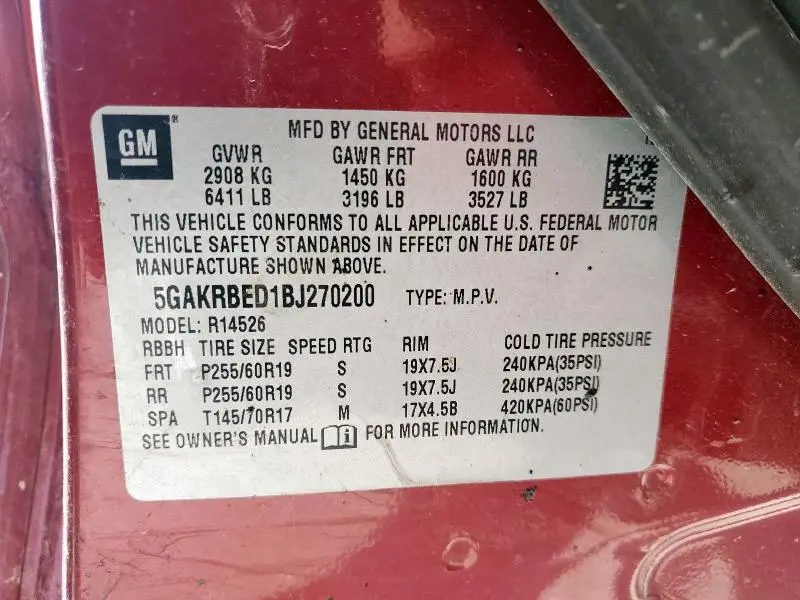 2011 BUICK ENCLAVE CXL  