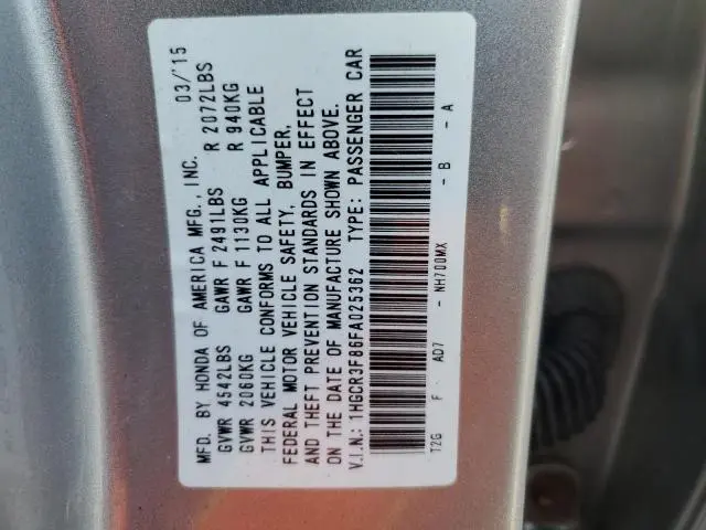 2015 HONDA ACCORD EXL  