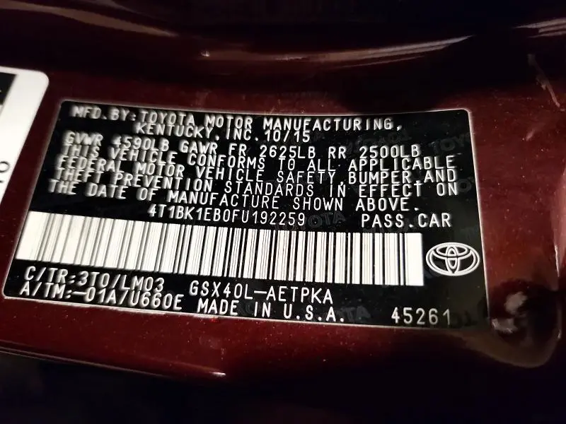 2015 TOYOTA AVALON LIMITED  