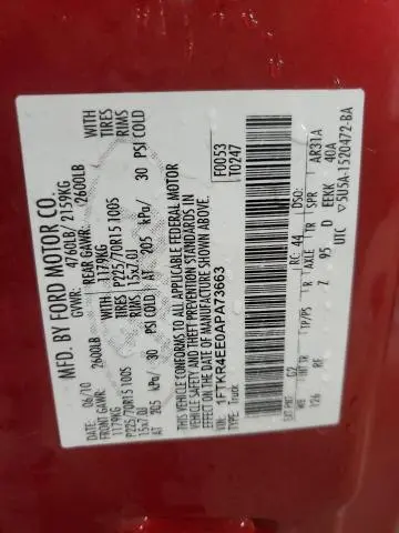 2010 FORD RANGER SUPER CAB  