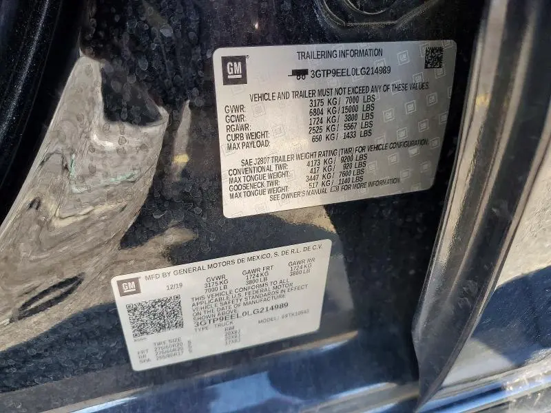 2020 GMC SIERRA K1500 AT4  