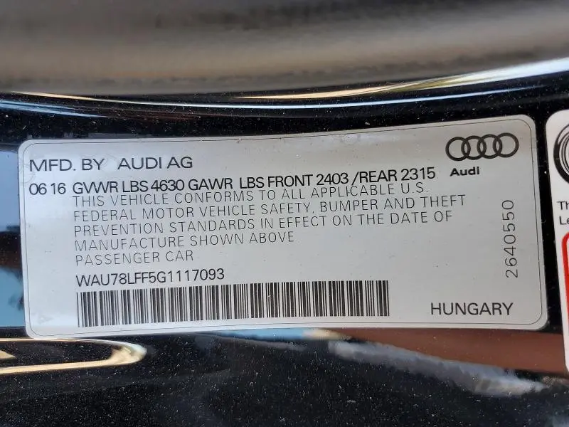 2016 AUDI A3 PREMIUM  
