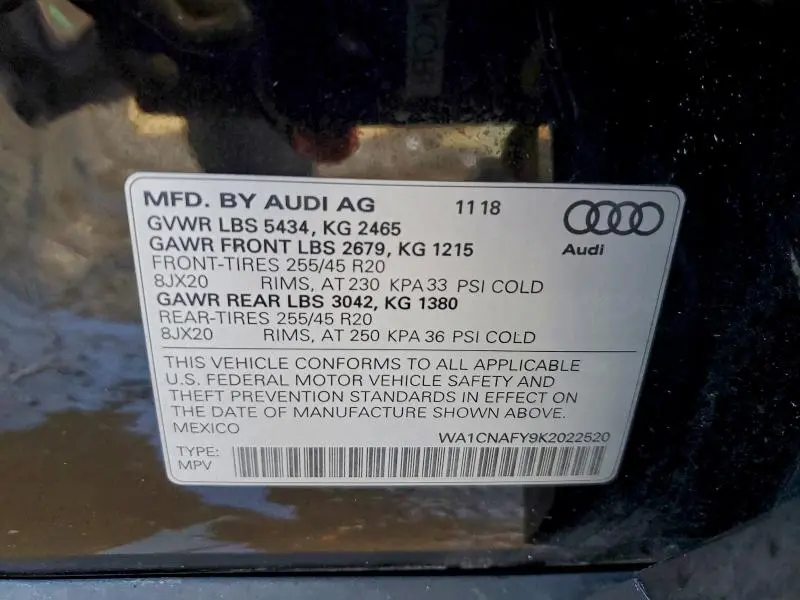 2019 AUDI Q5 PRESTIGE  