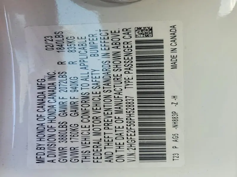 2023 HONDA CIVIC SPORT  