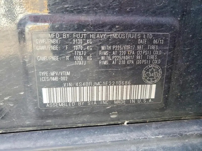 2014 SUBARU OUTBACK 3.6R LIMITED  