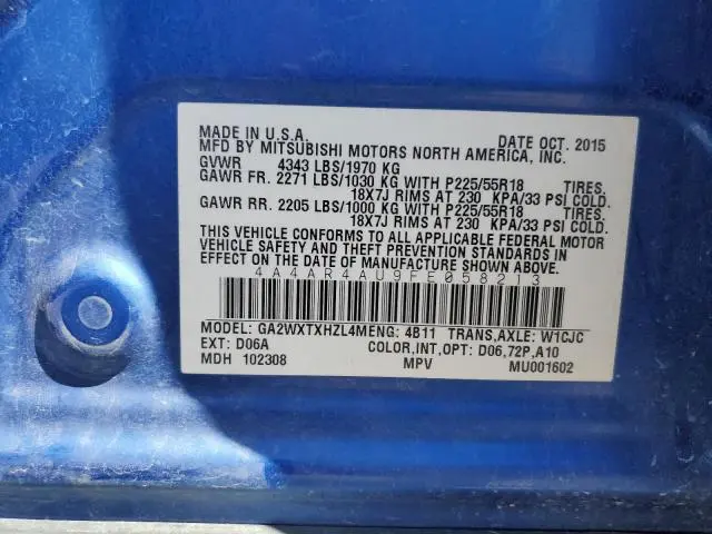 2015 MITSUBISHI OUTLANDER SPORT SE  