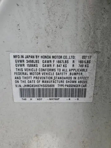 2017 HONDA FIT EX