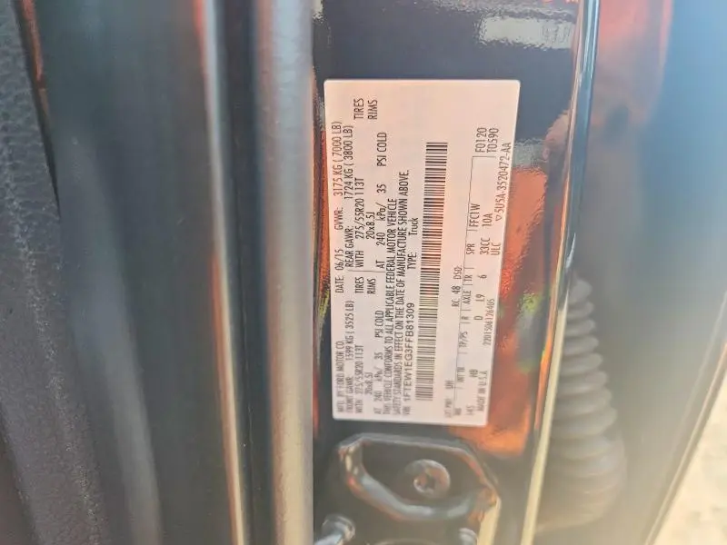 2015 FORD F150 SUPERCREW  