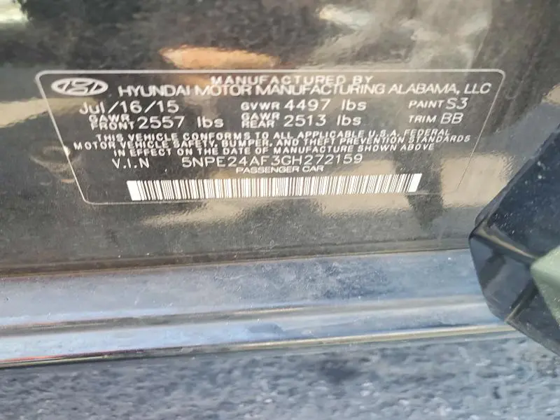 2016 HYUNDAI SONATA SE  