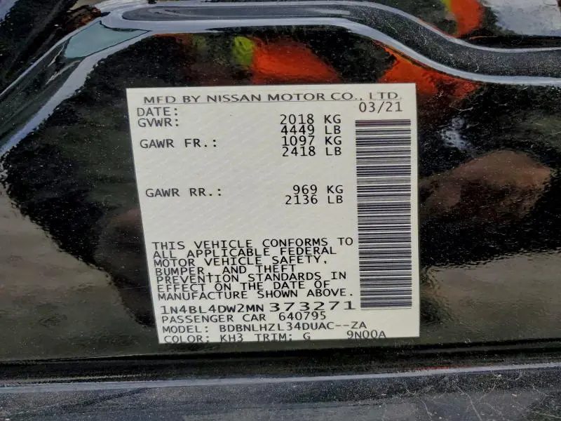 2021 NISSAN ALTIMA 2.5 SV  