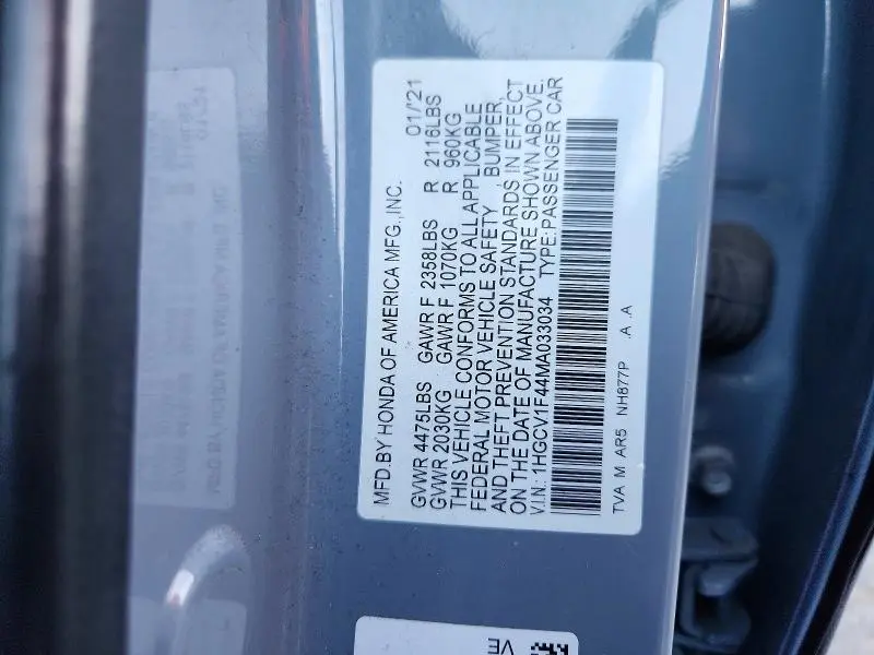 2021 HONDA ACCORD SPORT SE  