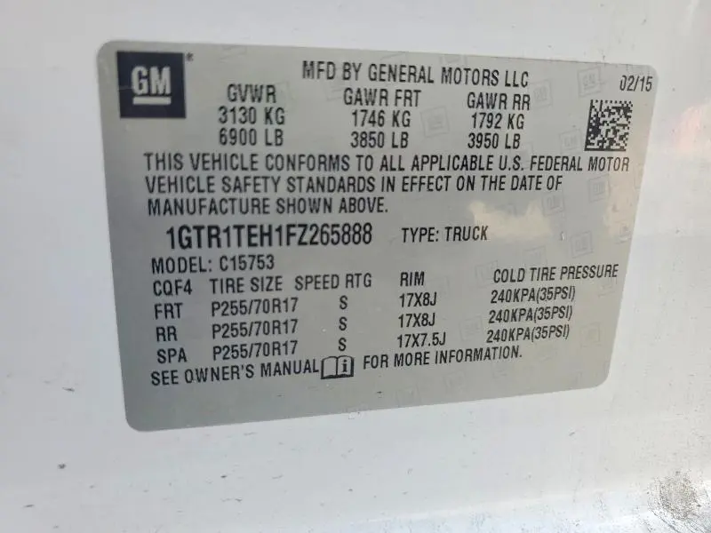 2015 GMC SIERRA C1500  