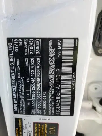 2016 MERCEDES-BENZ GLE 350  