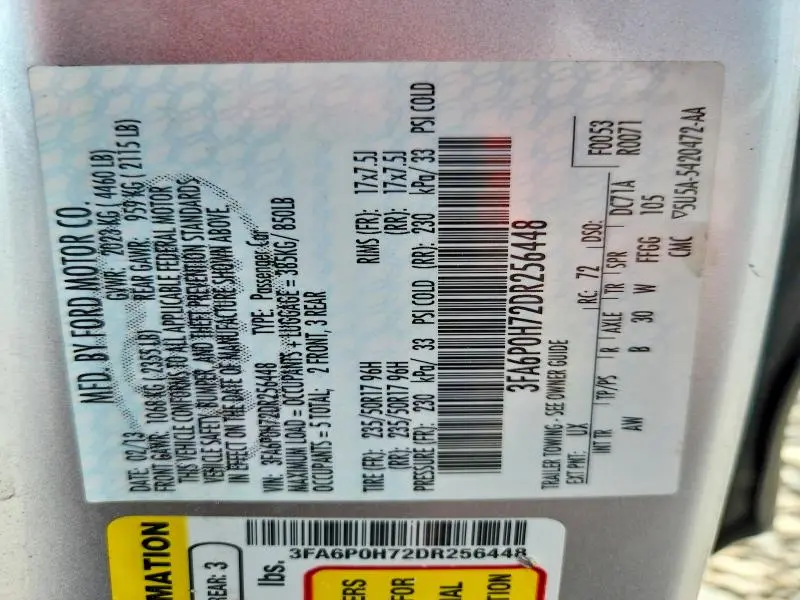 2013 FORD FUSION SE  
