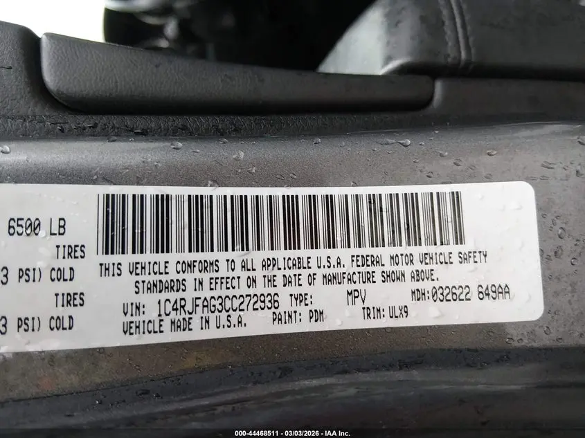 2012 JEEP GRAND CHEROKEE LAREDO