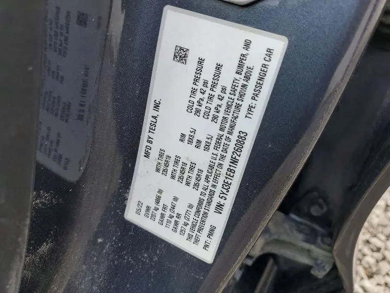 2022 TESLA MODEL 3   