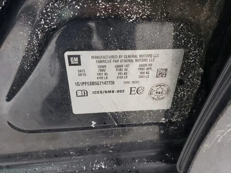 2016 CHEVROLET CRUZE LIMITED LT  