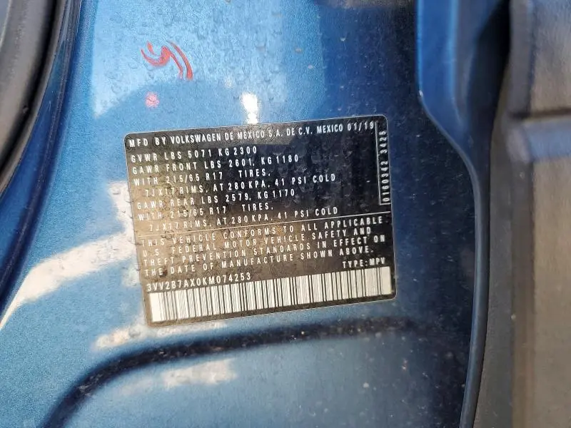 2019 VOLKSWAGEN TIGUAN SE  