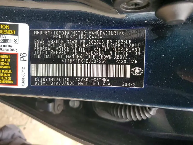 2014 TOYOTA CAMRY LE  