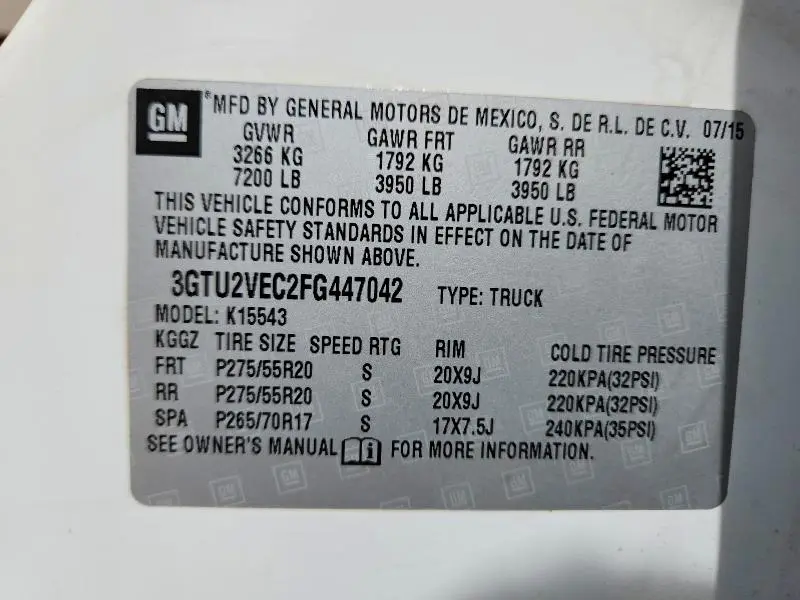 2015 GMC SIERRA K1500 SLT  